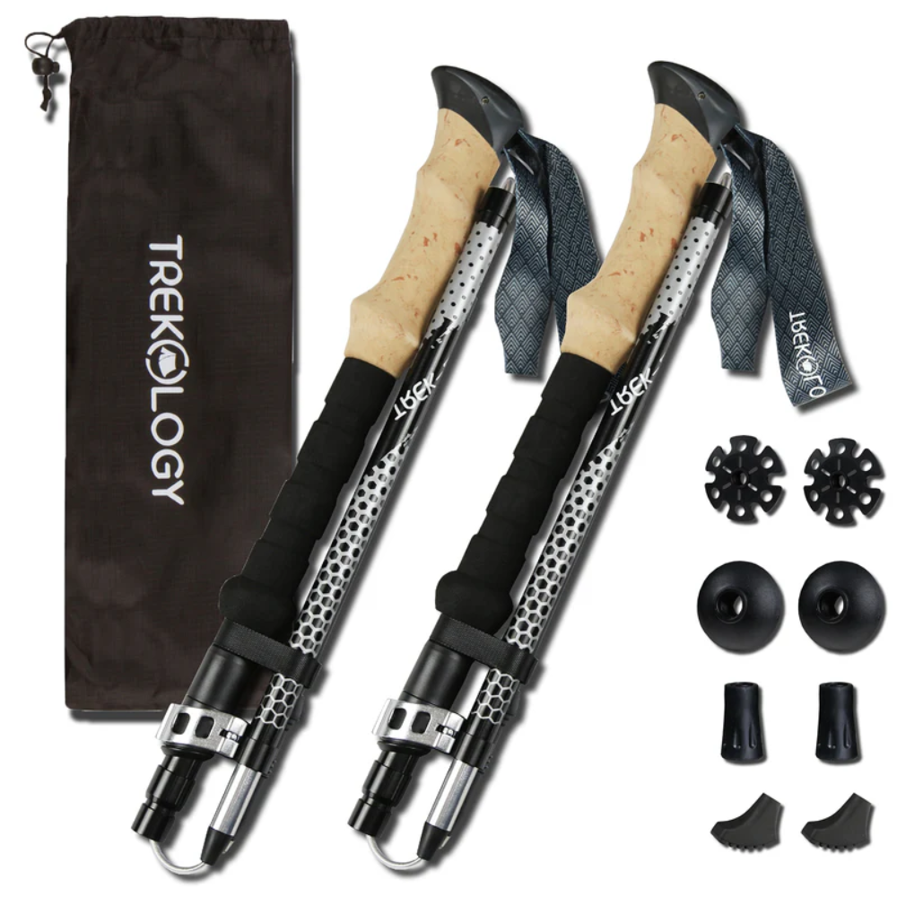 TREK-Z 2.0 Foldable Trekking Poles with EVA-Foam Handle (2pc/set) - Lightweight, Adjustable, and Durable